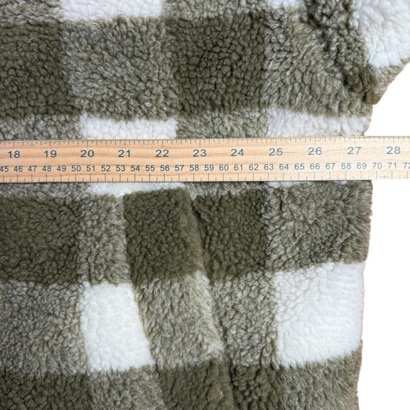 Levi's Sherpa Fleece Jacket XXL Green White Buffalo Check Zip Up NWT Cozy Plush - Picture 4 of 9